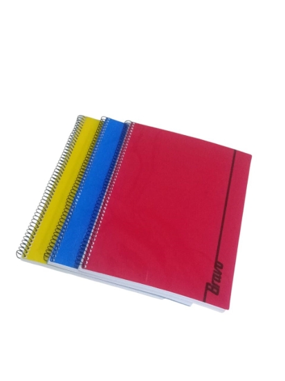 Image de Cahier Bravo A4 à Spirale Simple Ligné 80 Feuilles Couverture Plastique