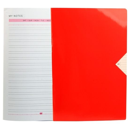 Picture of BE Italian University Notebook English Staple 80 Sheets Solid Colors Coated Cover A4