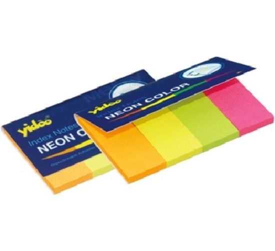 图片 Yidoo 荧光四色长条标签便签，矩形标签，50 × 20 毫米，50 张 – 型号 SN6009