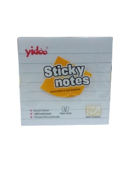 显示明细 Yidoo 便签纸 白色横线款,尺寸 75 × 75 毫米,100 张 – 型号 3619 图片 Yidoo 便签纸 白色横线款,尺寸 75 × 75 毫米,100 张 – 型号 3619