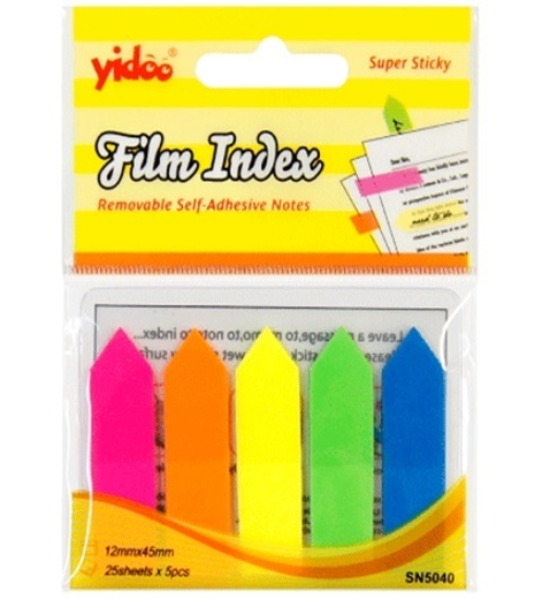 Picture of بوست إيت فواصل أسهم 5 لون نيون، مقاس 45 × 12 مم 125 ورقة - يادوو موديل SN5040