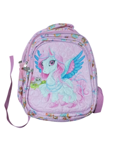 Image de Sac à dos scolaire 3D fille en coton Talgo avec 4 fermetures éclair