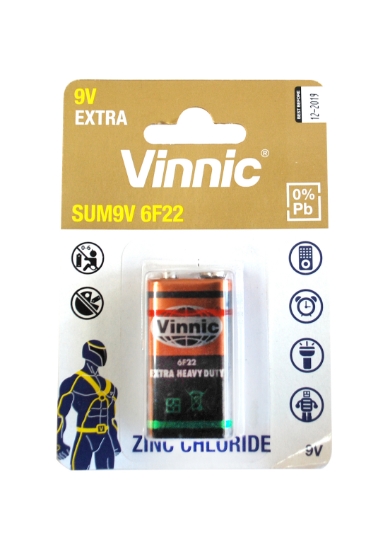 图片 氯化物 Vinnic 9 伏电池 – 型号 SUM9V 6F22