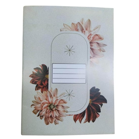Picture of School Notebook English 60 Sheets, Flower Design, Coated Cover 16 × 22.5 – Extra Line