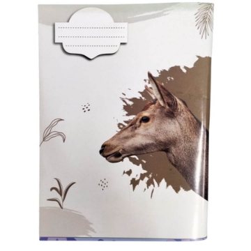 显示明细 横线学校笔记本,100 页,鹿纹设计,铜版封面 16 × 22.5 厘米 – Extra Line 图片 横线学校笔记本,100 页,鹿纹设计,铜版封面 16 × 22.5 厘米 – Extra Line