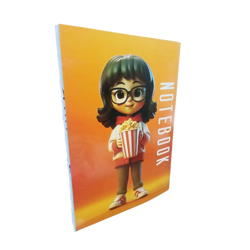 Picture of University Ruled Notebook 100 Sheets, Girl Design, Coated Cover A4 Size - Extra Line