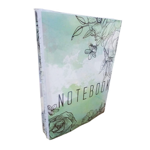 Picture of University Ruled Notebook 100 Sheets, Flower Design, Coated Cover A4 Size - Extra Line