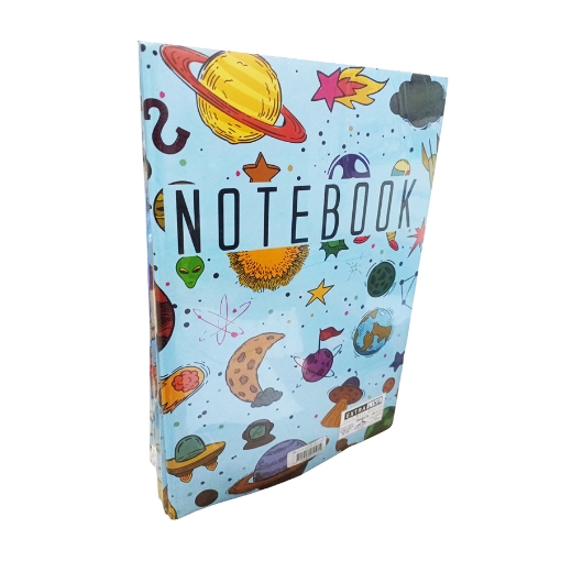 Picture of University Ruled Notebook 80 Sheets, Planets Design, Coated Cover A4 Size - Extra Line