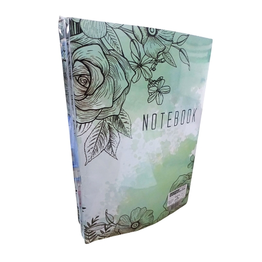 Picture of University Ruled Notebook 80 Sheets, Flower Design, Coated Cover A4 Size - Extra Line