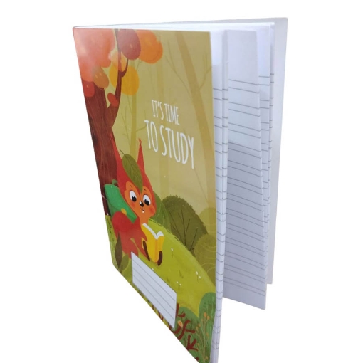 Picture of School English Notebook 40 Sheets, Fox Design, Coated Cover, Size 16 × 22.5 cm – Extra Line