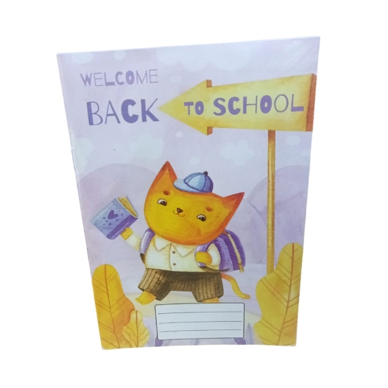 Image de Cahier scolaire anglais, 40 feuilles, design Retour à l’école Bonjour, couverture couchée, format 16 × 22,5 – Extra Line