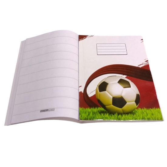 Image de Cahier Scolaire, 9 Lignes, 40 Feuilles, Motif Football, Couverture Couchée, Format 16 × 22,5 cm – Extra Line