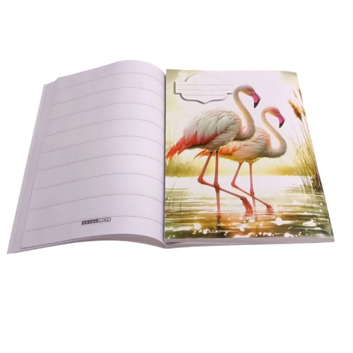 Picture of School Notebook, 9 Lines, 60 Sheets, Swan Design, Coated Cover, Size 16 × 22.5 cm – Extra Line