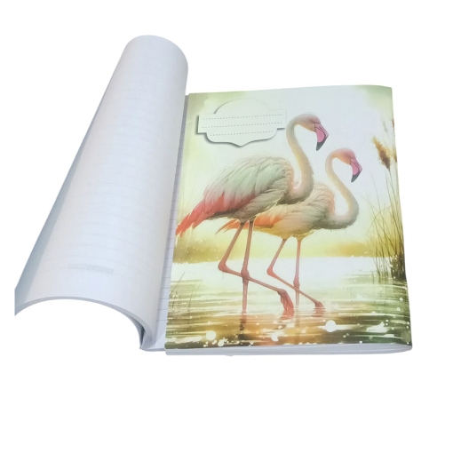 Picture of School Notebook Alternating Pages 80 Sheets, Swan Design, Coated Cover, Size 16 × 22.5 cm – Extra Line