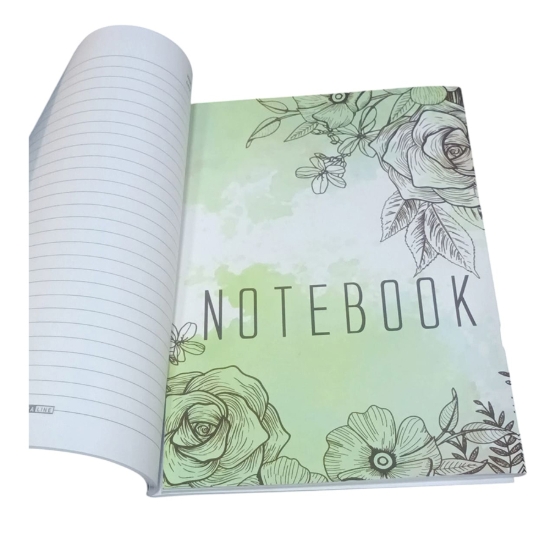 Image de Cahier universitaire agrafé, ligné, 60 feuilles, motif feuilles, couverture couchée, format A4 – Extra Line