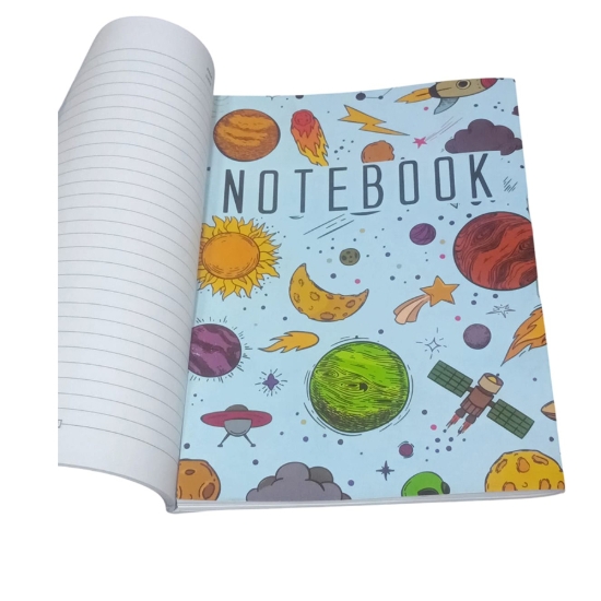 Bild von Collegeheft, Geheftet Liniert, 60 Blatt, Planeten-Design, Gecoatetes Cover, Größe A4 – Extra Line