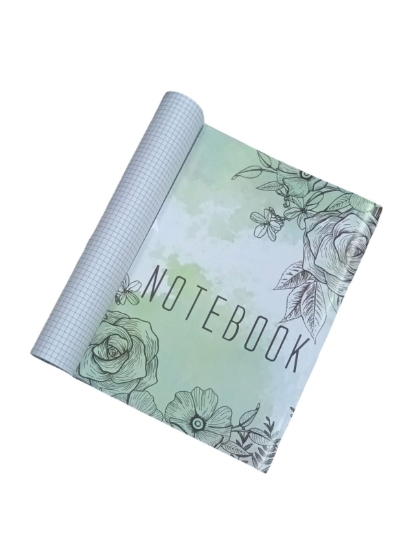 Bild von A4 Universitätsheft mit Heftklammern, 40 Blatt, 0,5 cm Karierung, Blumenumschlag, Glänzendes Couché – Extra Line