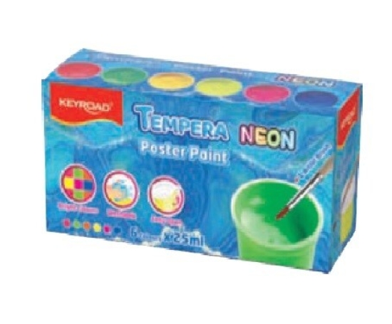 Bild von Neon-Plakatfarben, 25 ml Packung, 6 Farben – Keyroad Modell KR972984