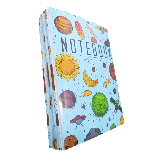 Bild von Universitätsheft Extra Line 100 Blatt liniert geheftet, Planeten-Design, Kunstdruckumschlag, Format A4