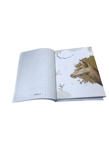 Picture of Extra Line school copybook stapled 1/2 cm squares, 80 sheets, deer design, coated cover, size 16 × 22.5
