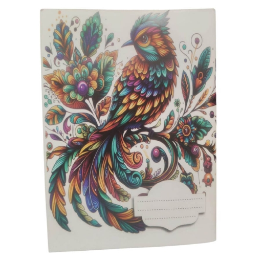 Picture of Extra Line school copybook stapled ruled 60 sheets, bird design, coated cover, size 16 × 22.10