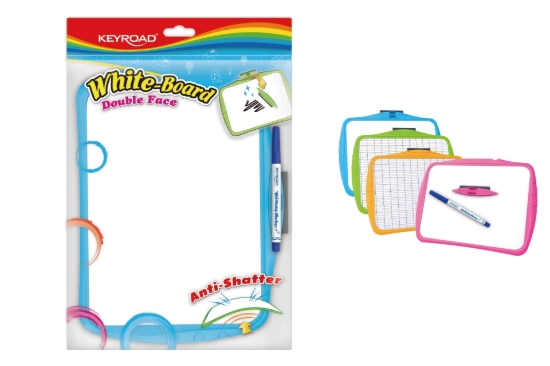 Image de Tableau pour enfants double face Keyroad 21 × 29 cm + feutre pour tableau blanc – Modèle KR971184