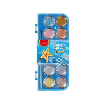 Show details for Keyroad metallic watercolor stones set 12 colors + brush – Model KR972802 Picture of Keyroad metallic watercolor stones set 12 colors + brush – Model KR972802