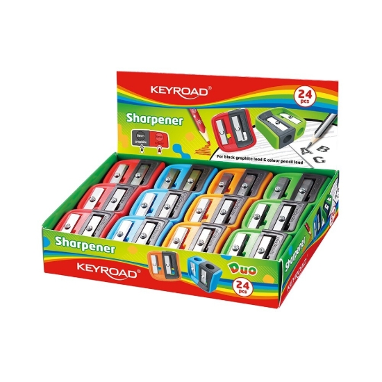 图片 Keyroad 塑料卷笔刀 2 孔 带金属刀片 – 型号 KR972265