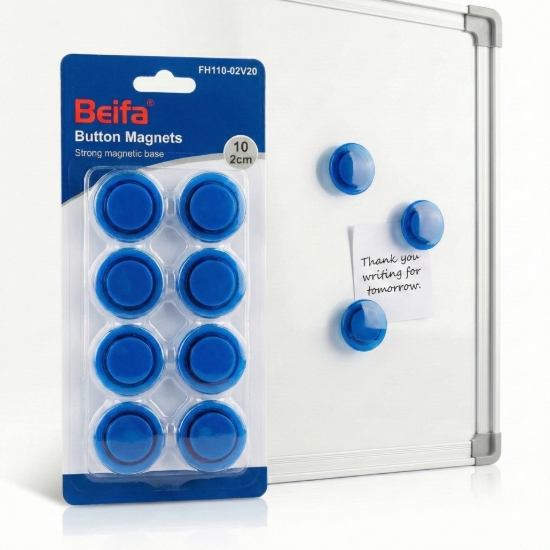 Imagen de مغناطيس سبورة بيفا دائري - 2 سم، 10 قطع، لون أزرق (موديل FH110-02V20)