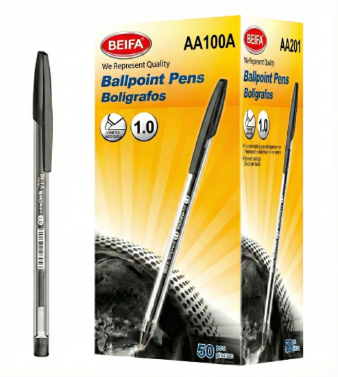 Picture of Beifa ball pen black 1.0 mm model AA201-01XE
