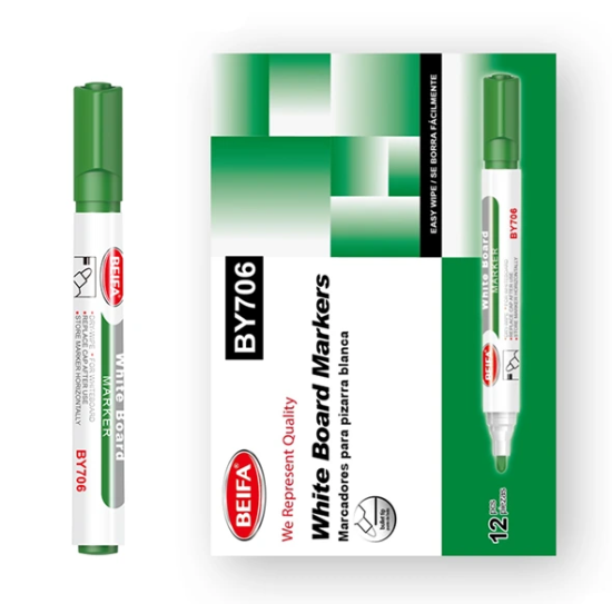 Bild von Beifa Grüner Whiteboard-Marker mit Rundspitze – Modell BY706-04B7