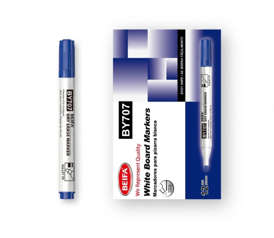 Bild von Beifa Blauer Whiteboard-Marker mit Rundspitze – Modell BY707-02B7