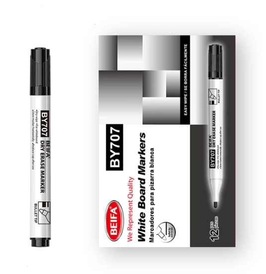 图片 Beifa 黑色白板笔（圆头）– 型号 BY707-01B7