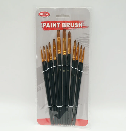 图片 طقم فرشاة رسم بيفا 12 قطعة لسان قطة 1:12 كارت موديل DM236-A704