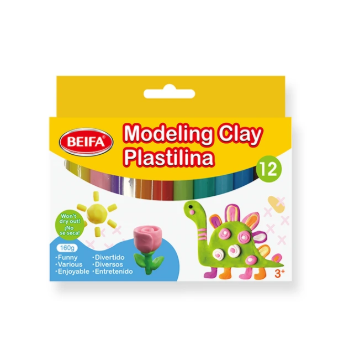 Image de Pâte à modeler colorée Beifa 12 bâtons 160 g – DK112-12B2