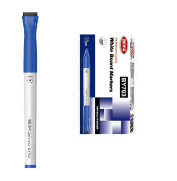 Bild von Beifa Blauer Whiteboard-Marker mit Rundspitze und Wischer – Modell BY703-02B7