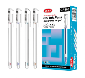 Bild von Beifa schnell trocknender schwarzer Gelstift 0,5 mm – Modell GP808-01B7