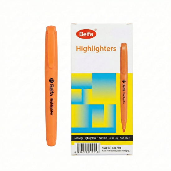 Picture of قلم فسفوري مشطوف سن رفيع برتقالي-بيفا  موديل HY513-06B7