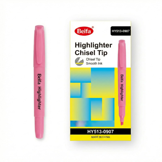 Picture of قلم فسفوري مشطوف سن رفيع بينك-بيفا  موديل HY513-09B7