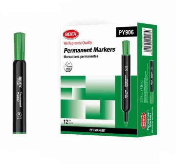 Picture of Beifa Green Permanent Marker, Round Tip – PY906-04B7