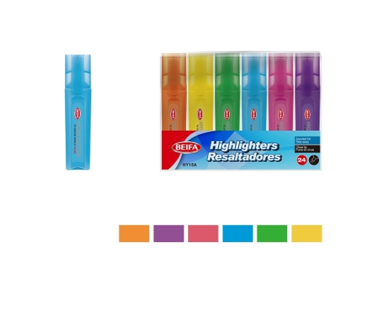 Picture of قلم فسفوري مشطوف ازرق سماوى-بيفا  موديل HY15A-24V1