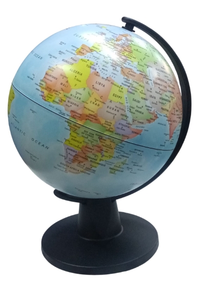 Imagen de Globo terráqueo con relieve de 25 cm, rotulación en inglés – Nova Rico