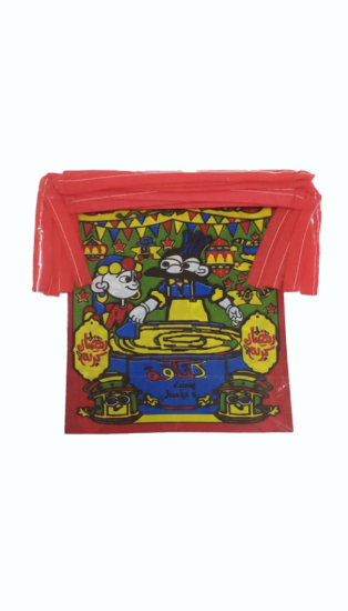 Imagen de Guirnalda decorativa de Ramadán de plástico – pequeños cuadrados con ilustraciones tipo caricatura