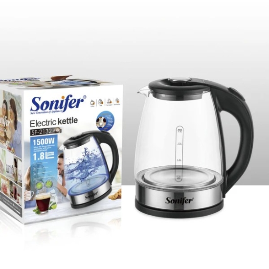 Picture of غلاية كهربائية زجاجى بيركس سونيفير 1.8 لتر 1500 وات موديل SF 2132