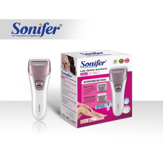 Picture of ماكينة ازالة الشعر سونيفير كهربائية 2 × 1 قابلة للشحن 10 وات موديل SF 9521
