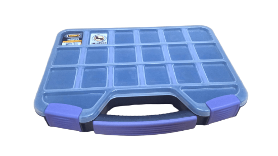 Picture of Mano Plastic Tool Box with Handle and Compartments 13 Inch Purple 48 × 257 × 362 mm