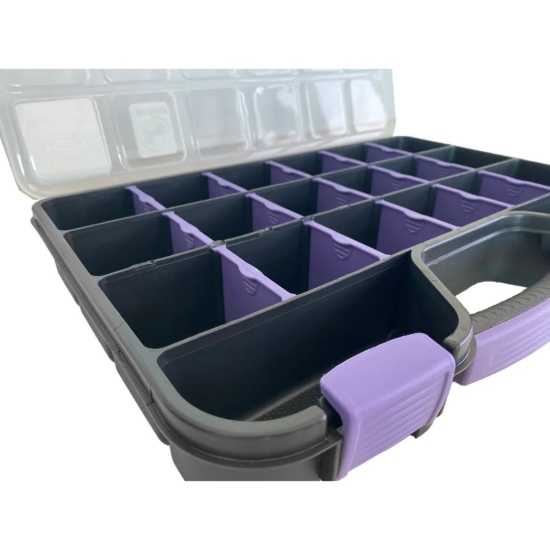 Picture of Mano Plastic Tool Box with Handle and Compartments 18 Inch Purple 61 × 305 × 420 mm