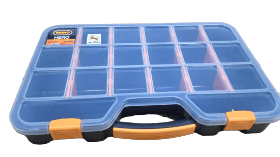 Picture of Mano Transparent Plastic Tool Box with Handle and Compartments 24 Inch 71 × 347 × 71 mm
