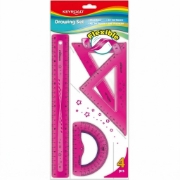 图片 Keyroad 柔性几何套装 30厘米直尺 4件套 多种颜色 型号 KR972501