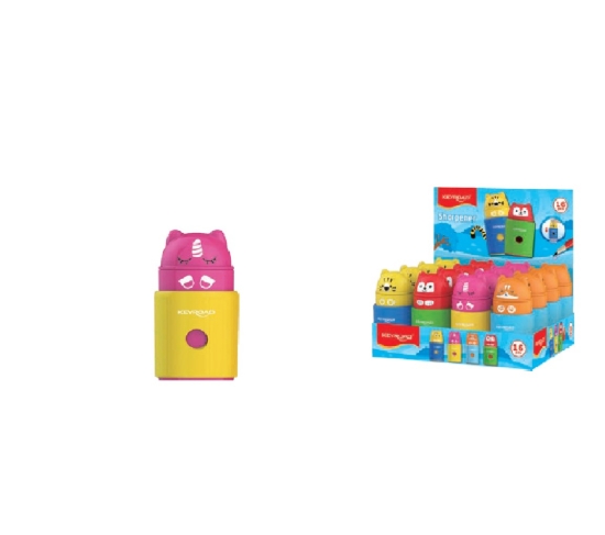 图片 Keyroad 小鹿班比塑料削笔器，卡通造型，单孔，多种颜色，型号 KR973148